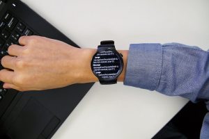 Smart watch app sending accelerometer and gyroscope signals